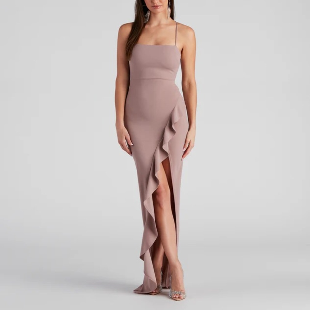 windsor high slit formal dress